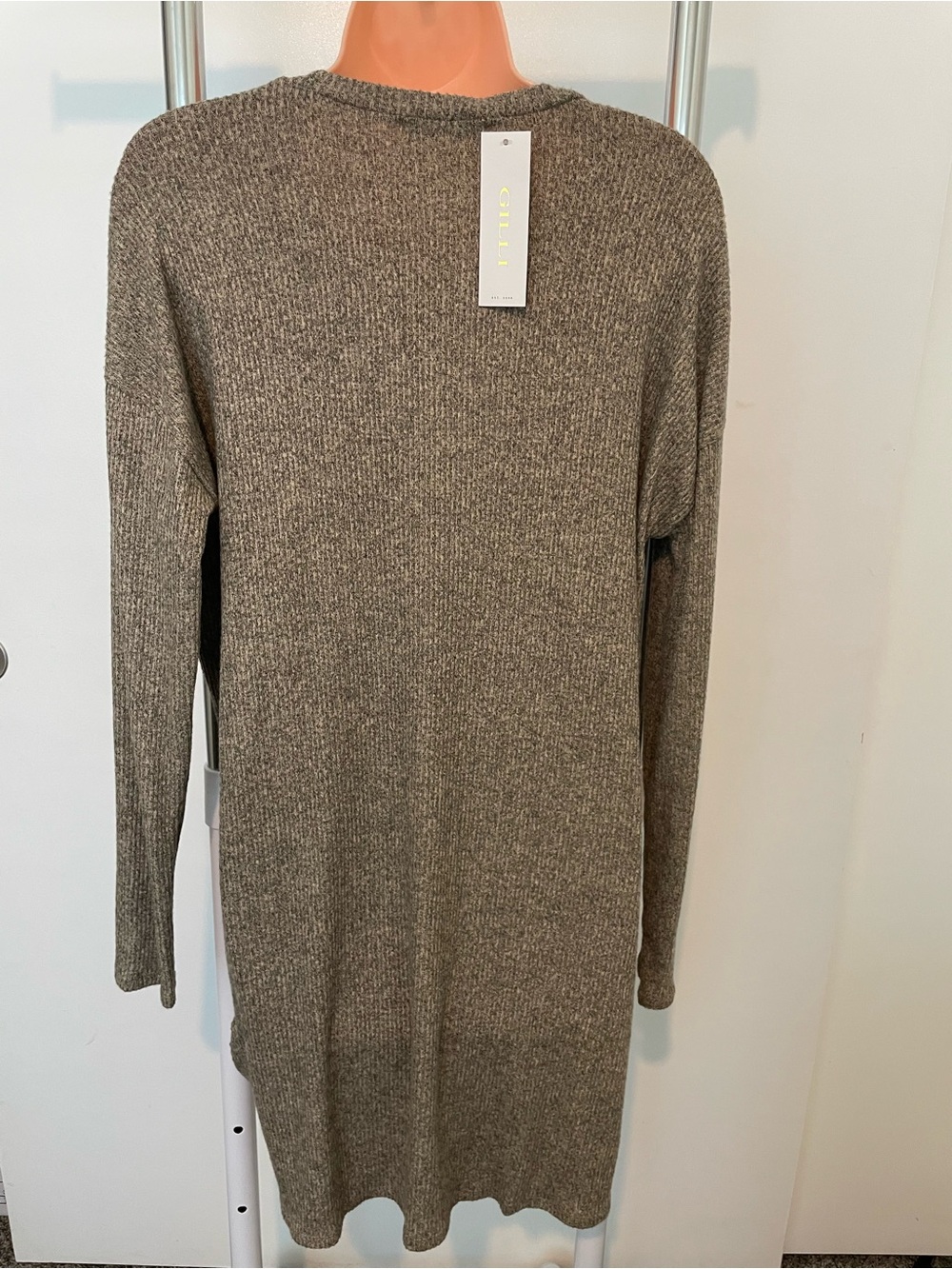 Gilli Long Sleeve Knit Dress - Taupe - Picture 6 of 8